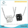 Fashionable jewelry new design long necklace white and black color couple ring necklace